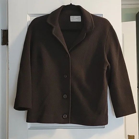 Vintage 1950s Brown Wool Mohair Sweater Blazer Cardigan - M Scotland - Picture 1 of 4